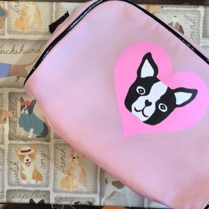 Forever 21 Boston Terrier pink makeup bag. NWOT